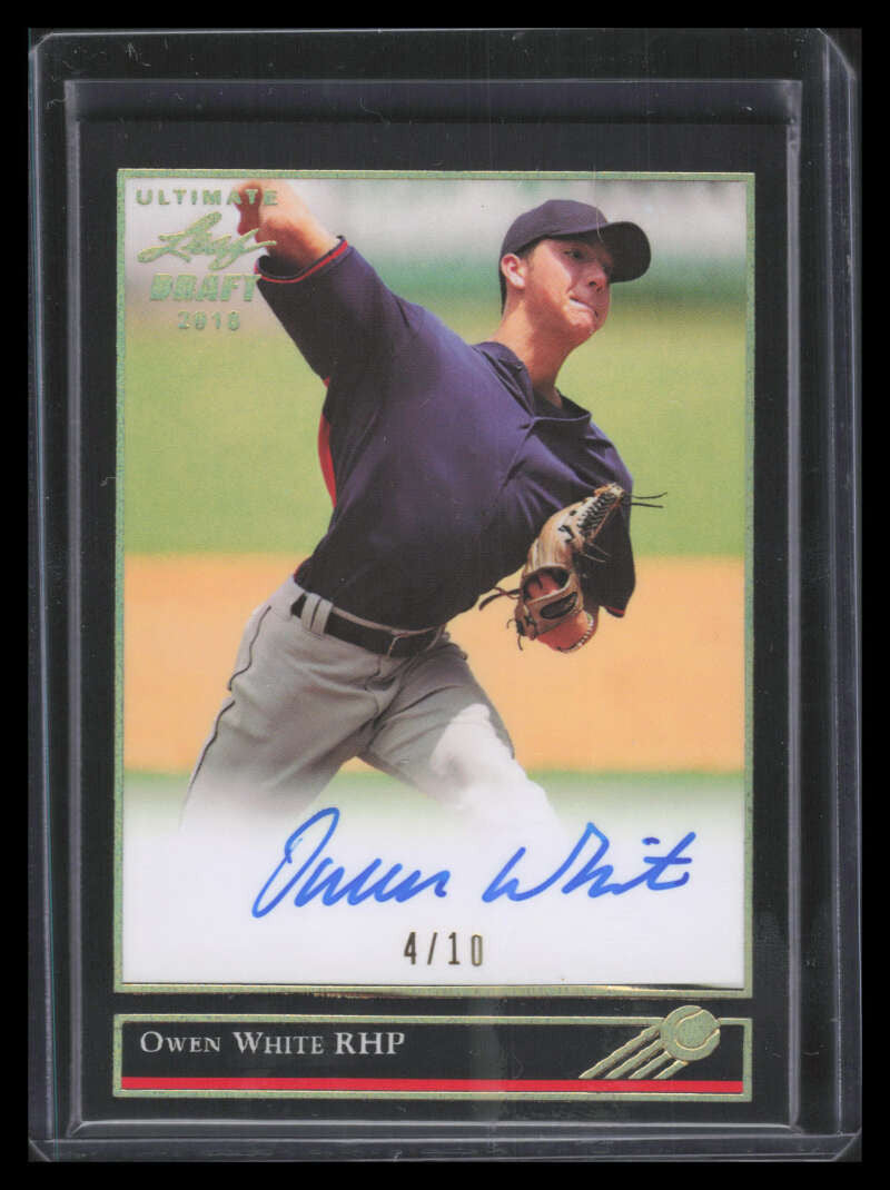 DELETE 135637 2018 Leaf Ultimate Draft '92 Gold Prismatic bgow1 Owen White Rookie Auto 4/10