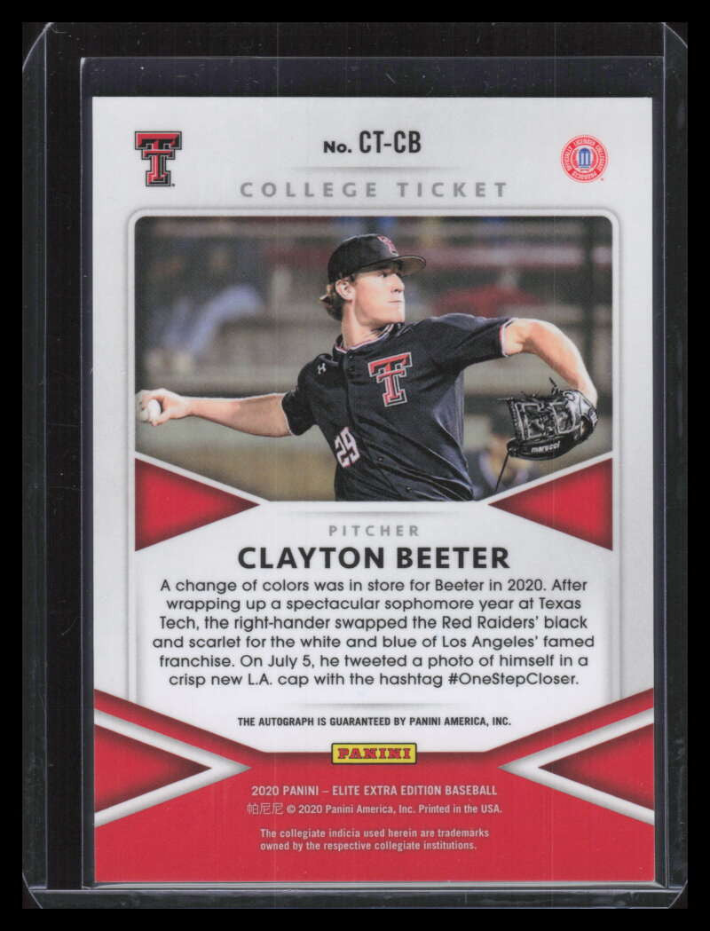 DELETE 135641 2020 Elite Extra OptiChrome Signatures Contenders 33 Clayton Beeter Rookie Auto