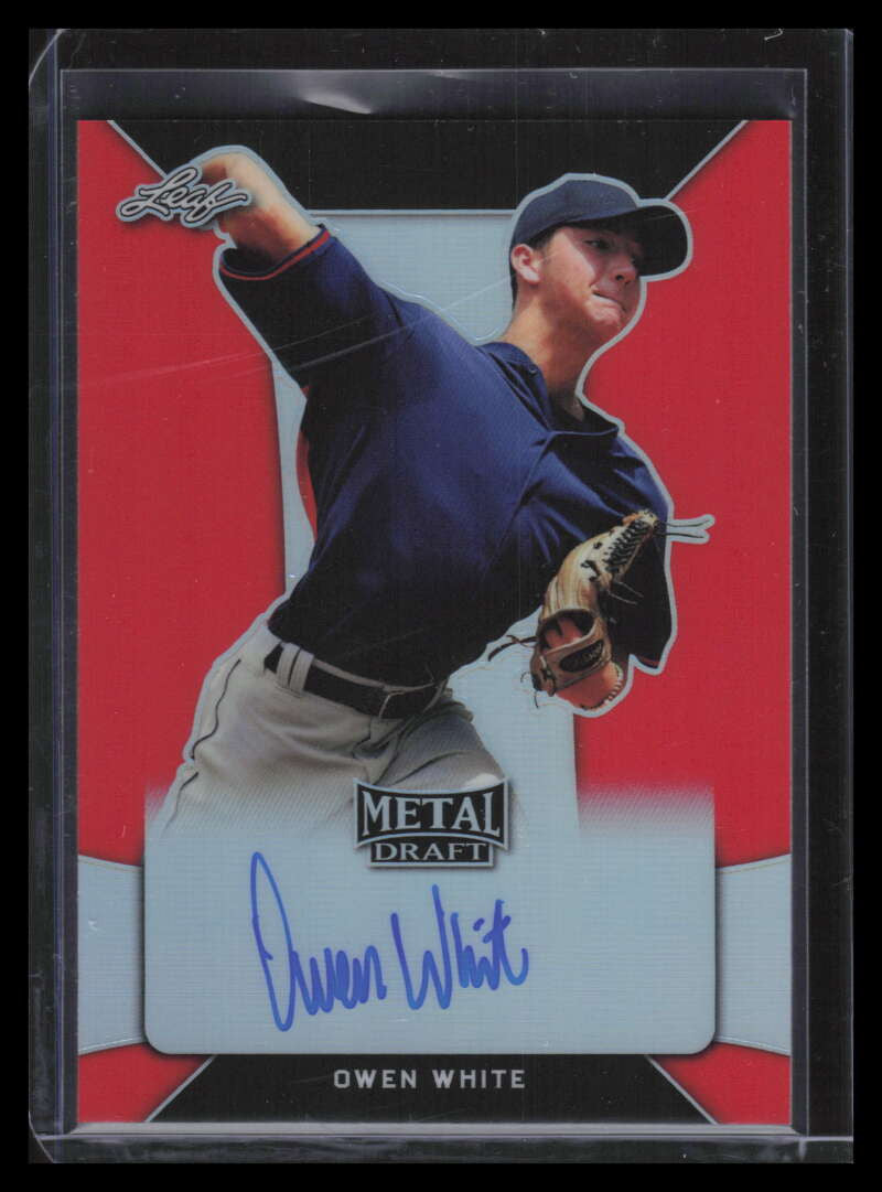 DELETE 135661 2018 Leaf Metal Draft Red baow1 Owen White Rookie Auto 2/5