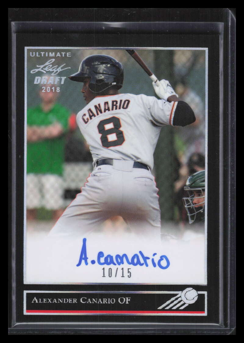 DELETE 135665 2018 Leaf Ultimate Draft 92 Silver Prismatic Alexander Canario Rookie Auto 10/15