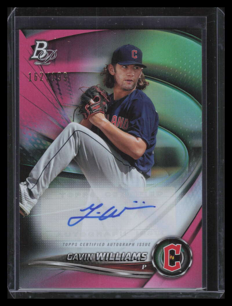 DELETE 135672 2022 Bowman Platinum Prospects Autograph Pink Gavin Williams Rookie Auto 162/199