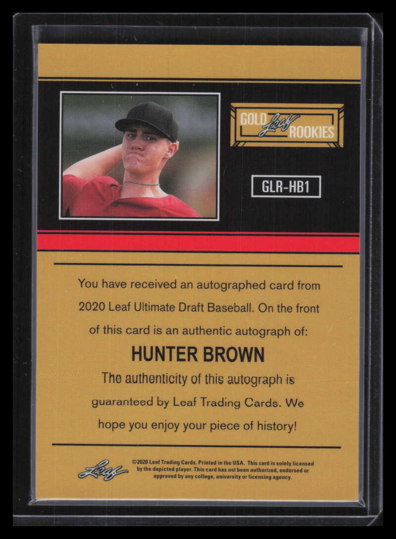 DELETE 135678 2020 Leaf Ultimate Draft '91 Gold Leaf Rookies glrhb1 Hunter Brown Rookie Auto