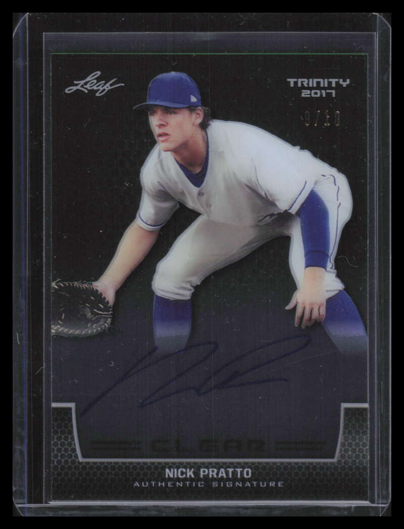 DELETE 135680 2017 Leaf Trinity Clear Autographs Green canp2 Nick Pratto Rookie Auto 9/10