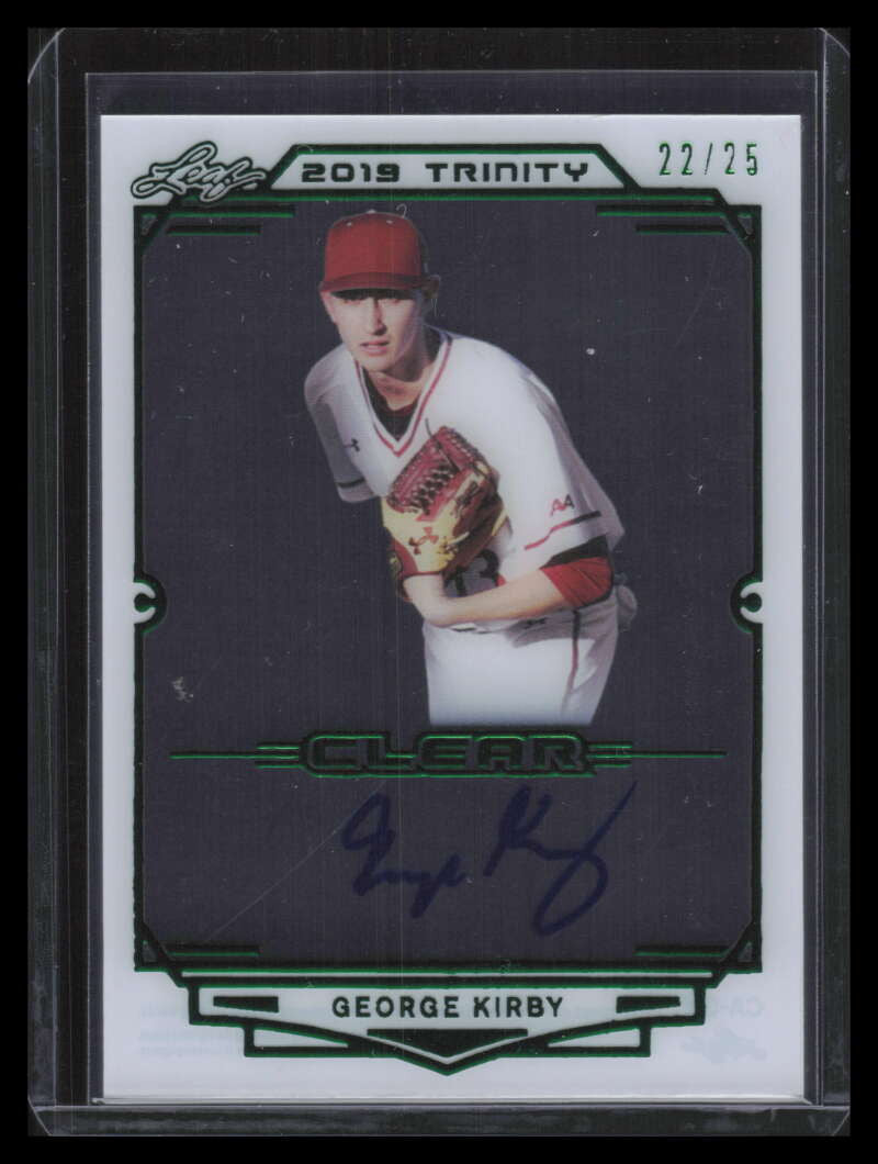 DELETE 135682 2019 Leaf Trinity Clear Autographs Green cagk1 George Kirby Rookie Auto 22/25