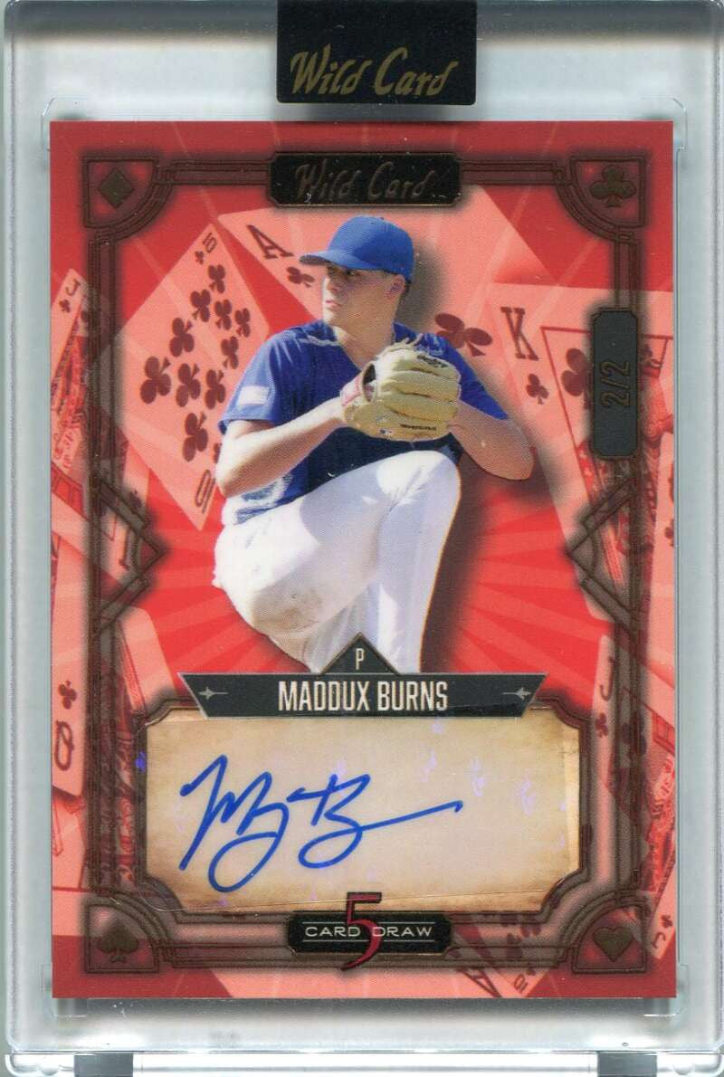 DELETE 135745 2023 Wild Card 5 Card Draw Classic Red 5cdcl46 Maddux Burns Rookie Auto 2/2