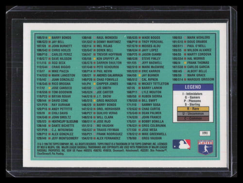 1996 Finest 191 Checklist G Gold Rare F01154
