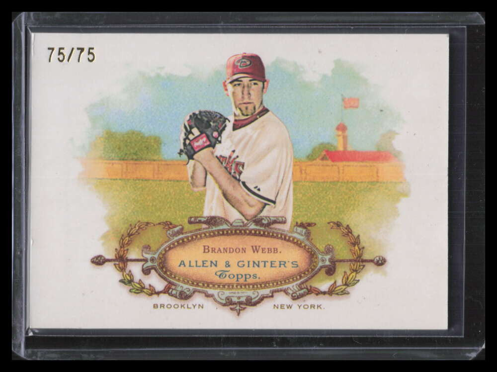2008 Topps Allen and Ginter Rip Cards rc94 Brandon Webb 75/75 RIPPED