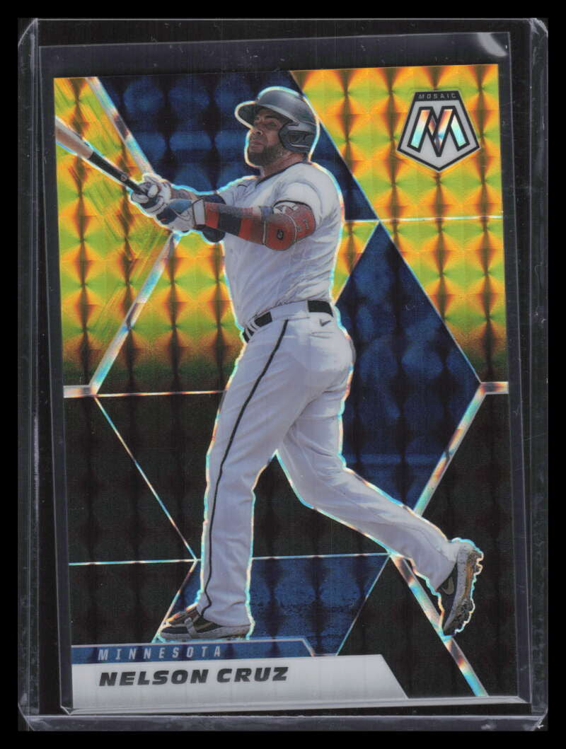 2021 Panini Mosaic Mosaic Choice Black Gold Refractor 192 Nelson Cruz 8/8