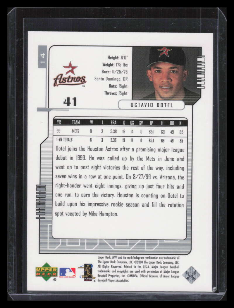 2000 Upper Deck MVP Super Script 14 Octavio Dotel 9/25