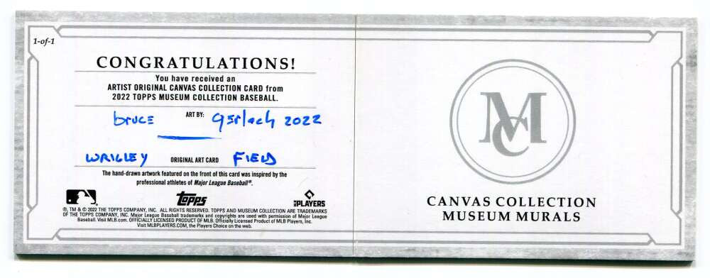 2022 Topps Museum Collection Canvas Murals Wrigley Field Bruce Gerlach 1/1