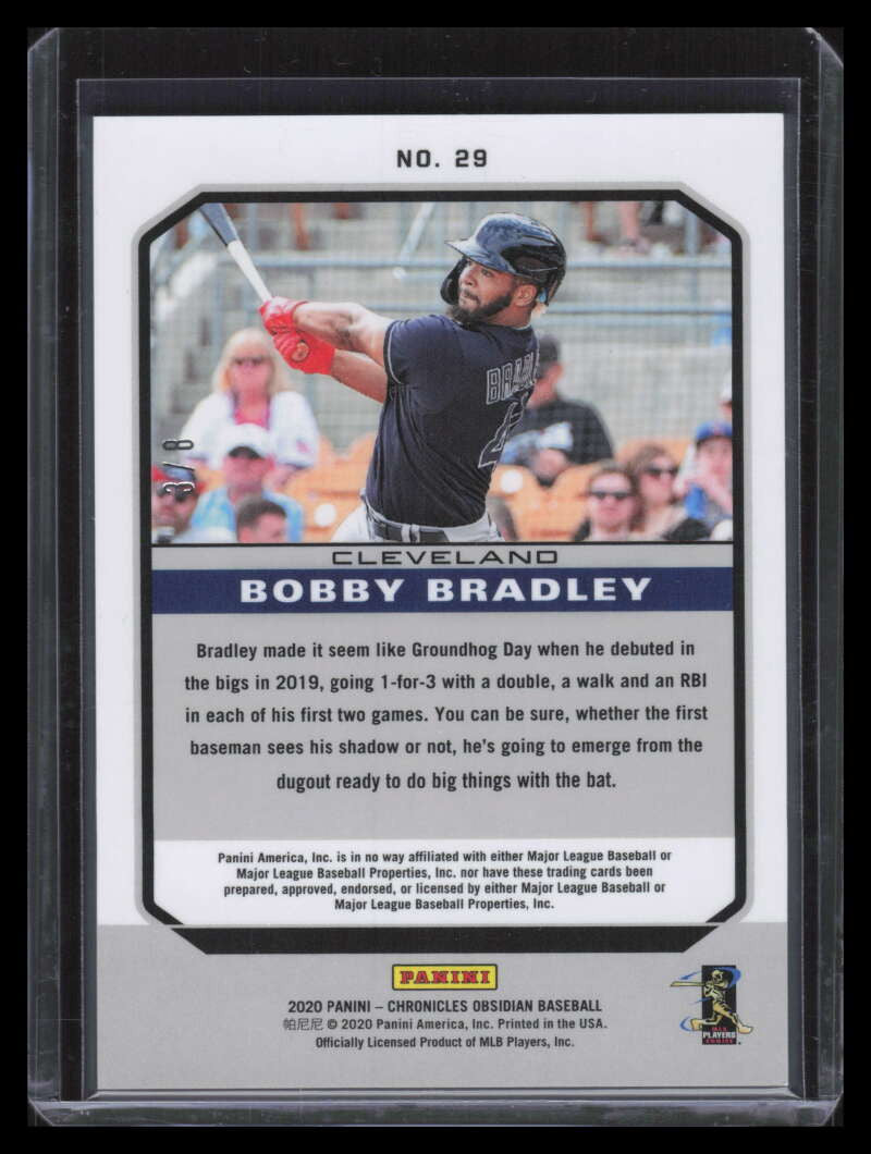 2020 Panini Obsidian Electric Etch Contra White 29 Bobby Bradley Rookie 3/8