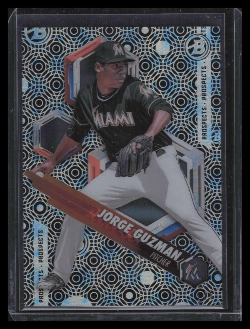 2018 Bowman High Tek Circles Black Galactic Diffractor Jorge Guzman Rookie 1/1
