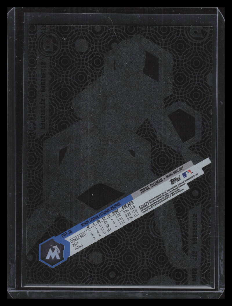 2018 Bowman High Tek Circles Black Galactic Diffractor Jorge Guzman Rookie 1/1