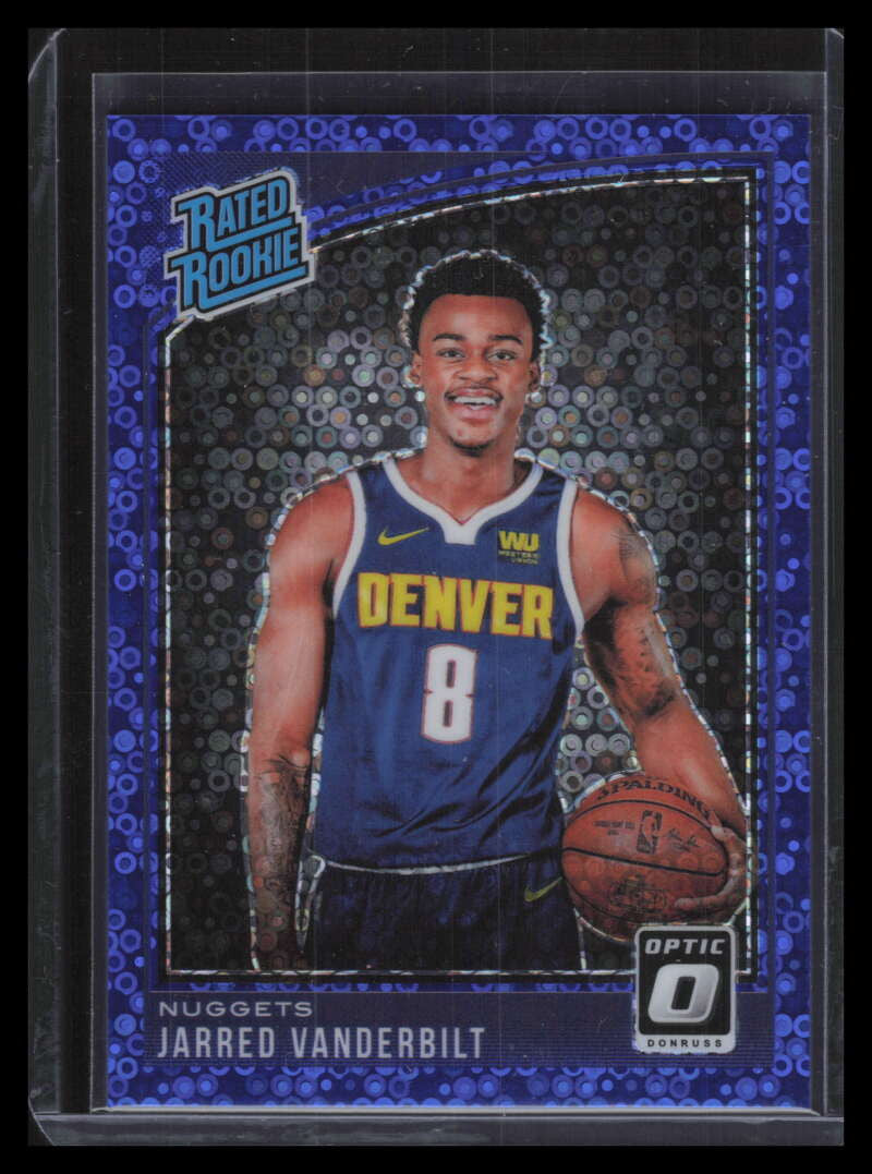 2018-19 Donruss Optic Fast Break Blue 151 Jarred Vanderbilt Rated Rookie 28/50