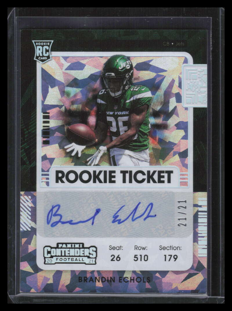 2021 Panini Contenders Cracked Ice Ticket 236 Brandin Echols Rookie Auto 21/21