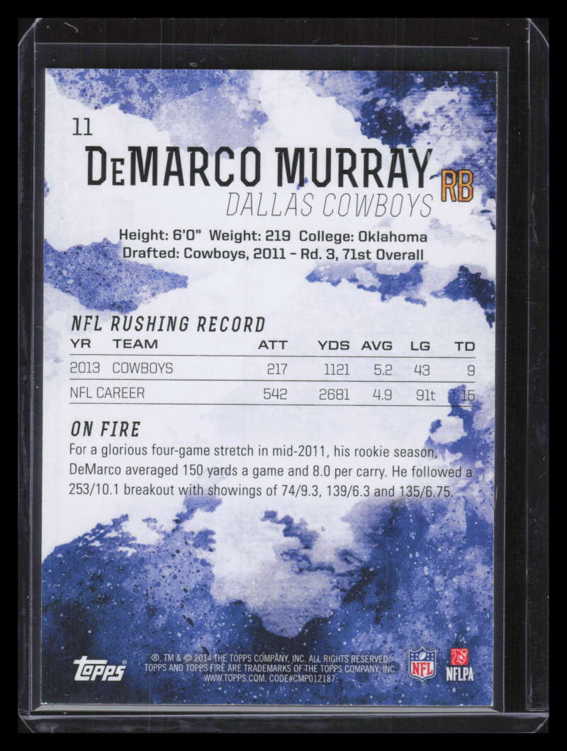 2014 Topps Fire Wood 11 DeMarco Murray 1/25