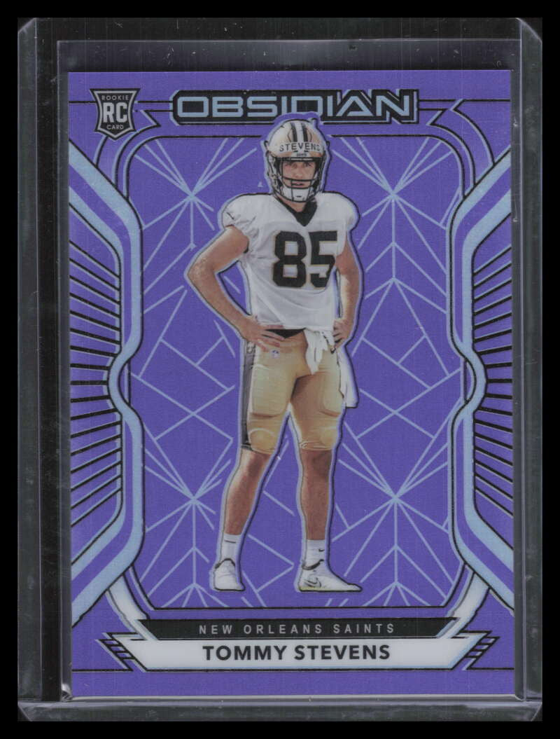 2020 Panini Obsidian Electric Etch Purple Flood 188 Tommy Stevens Rookie 4/16