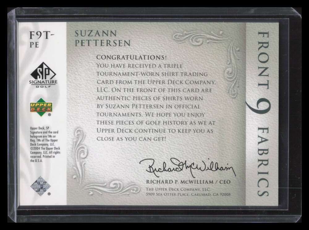 2004 SP Signature Front 9 Fabrics Triple PE Suzann Pettersen Triple Shirt 40/50