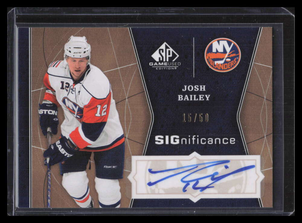 2009-10 SP Game Used SIGnificance SIGBA Josh Bailey Auto 15/50