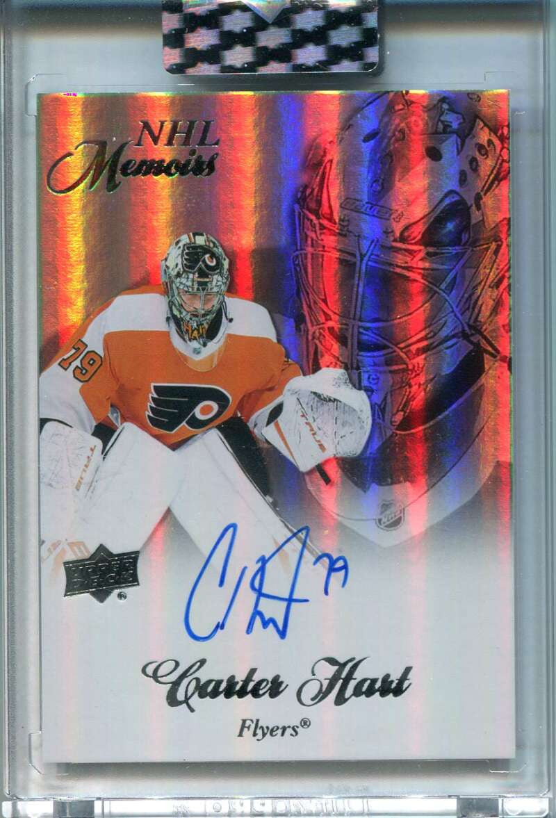 2020-21 Upper Deck Clear Cut NHL Memoirs MHA Carter Hart Auto