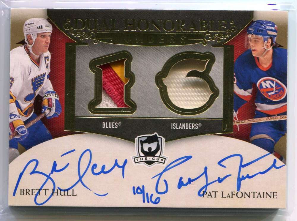 2018-19 The Cup Honorable Numbers LaFontaine Brett Hull Dual Patch Auto 10/16
