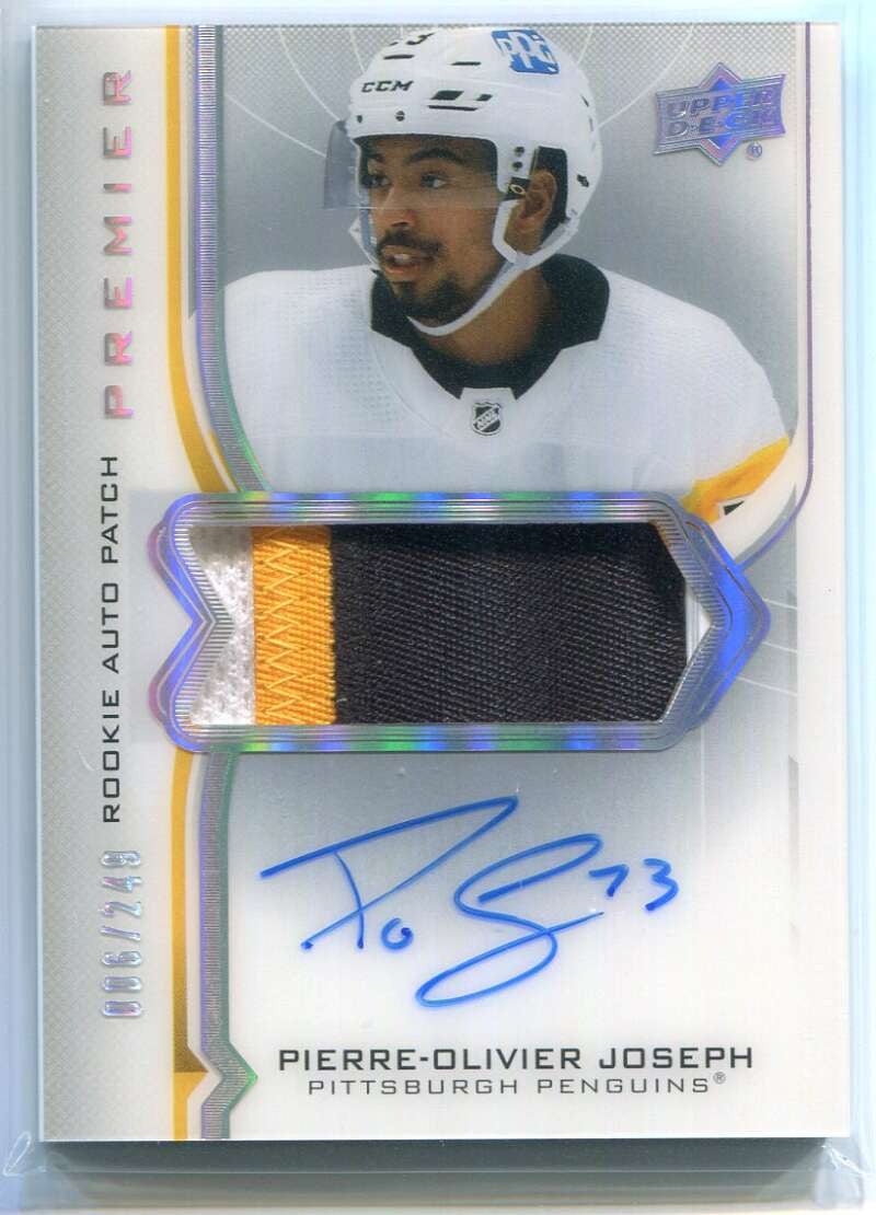 DELETE 136116 2020-21 UD Premier Acetate ARPJ Pierre-Olivier Joseph Rookie Patch Auto 6/249