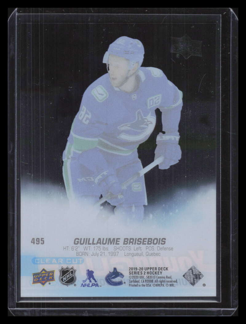 2019-20 Upper Deck Clear Cut Parallel 495 Guillaume Brisebois Rookie Young Guns
