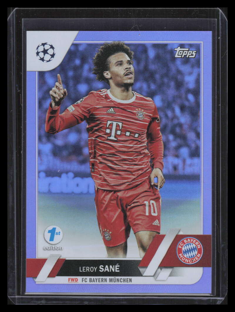 2022-23 Topps UEFA Club Competitions 1st Edition Purple Foil Leroy Sane 26/30