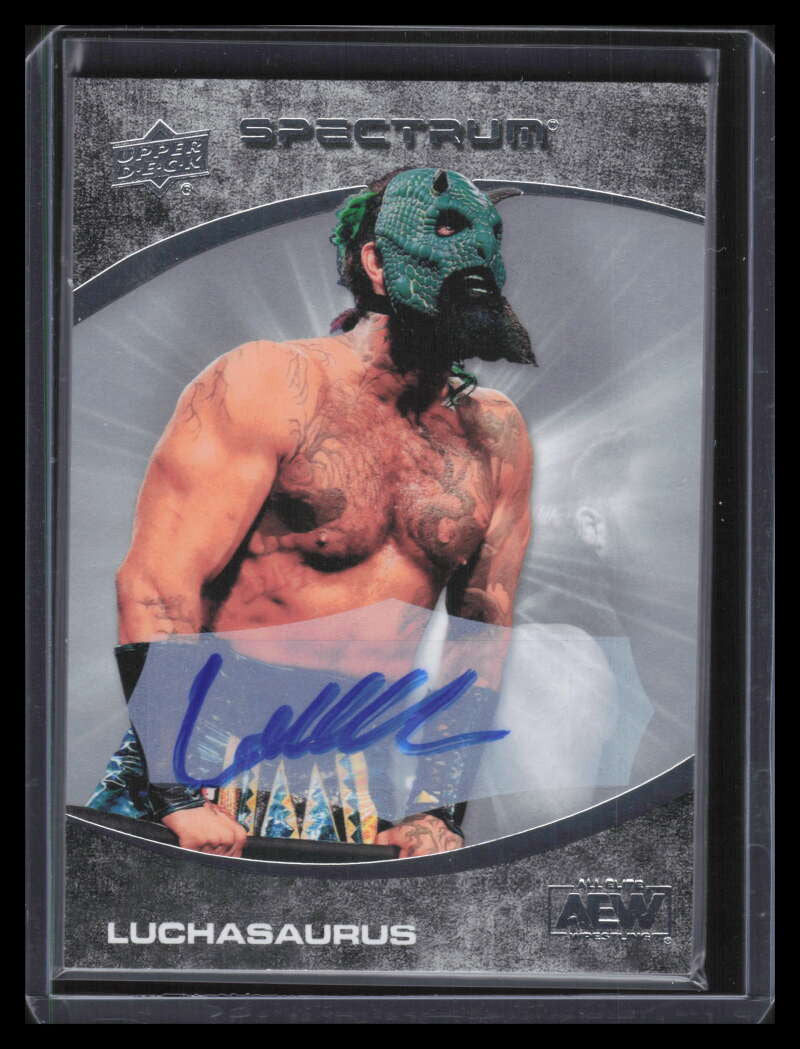 2021 Upper Deck AEW Spectrum Autographs 56 Luchasaurus Auto
