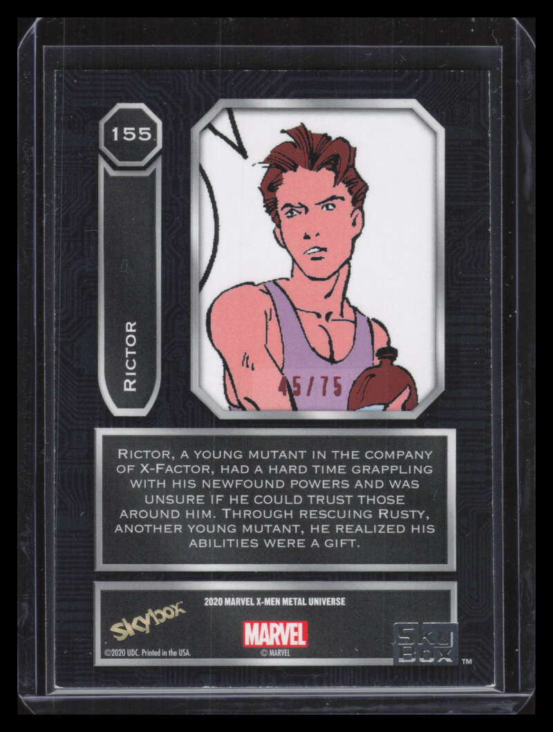 2020 SkyBox Marvel Metal Universe X-Men Pink 155 Rictor 45/75