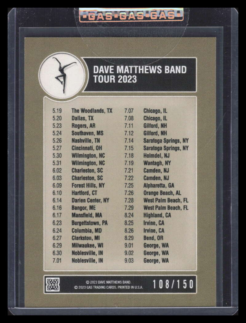 DELETE 136244 2023 Gas Dave Matthews Band PNC Bank Arts Center Poster Card 108/150