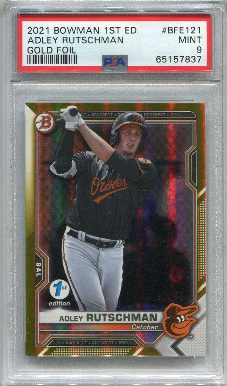 2021 Bowman 1st Edition Gold Foil bfe121 Adley Rutschman Rookie 16/50 PSA 9 MINT
