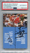 1994-95 SkyBox Premium NNO Olajuwon David Robinson Dual Auto PSA/DNA Authentic