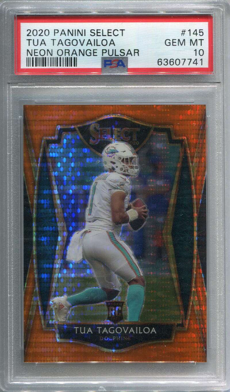 2020 Select Prizm Neon Orange Pulsar 145 Tua Tagovailoa Rookie 6/7 PSA 10 GEM MT