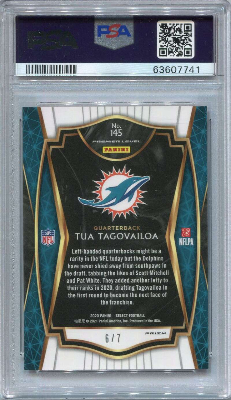 2020 Select Prizm Neon Orange Pulsar 145 Tua Tagovailoa Rookie 6/7 PSA 10 GEM MT