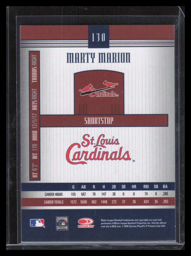 2005 Donruss Signature Autograph Silver 130 Marty Marion Auto /1200
