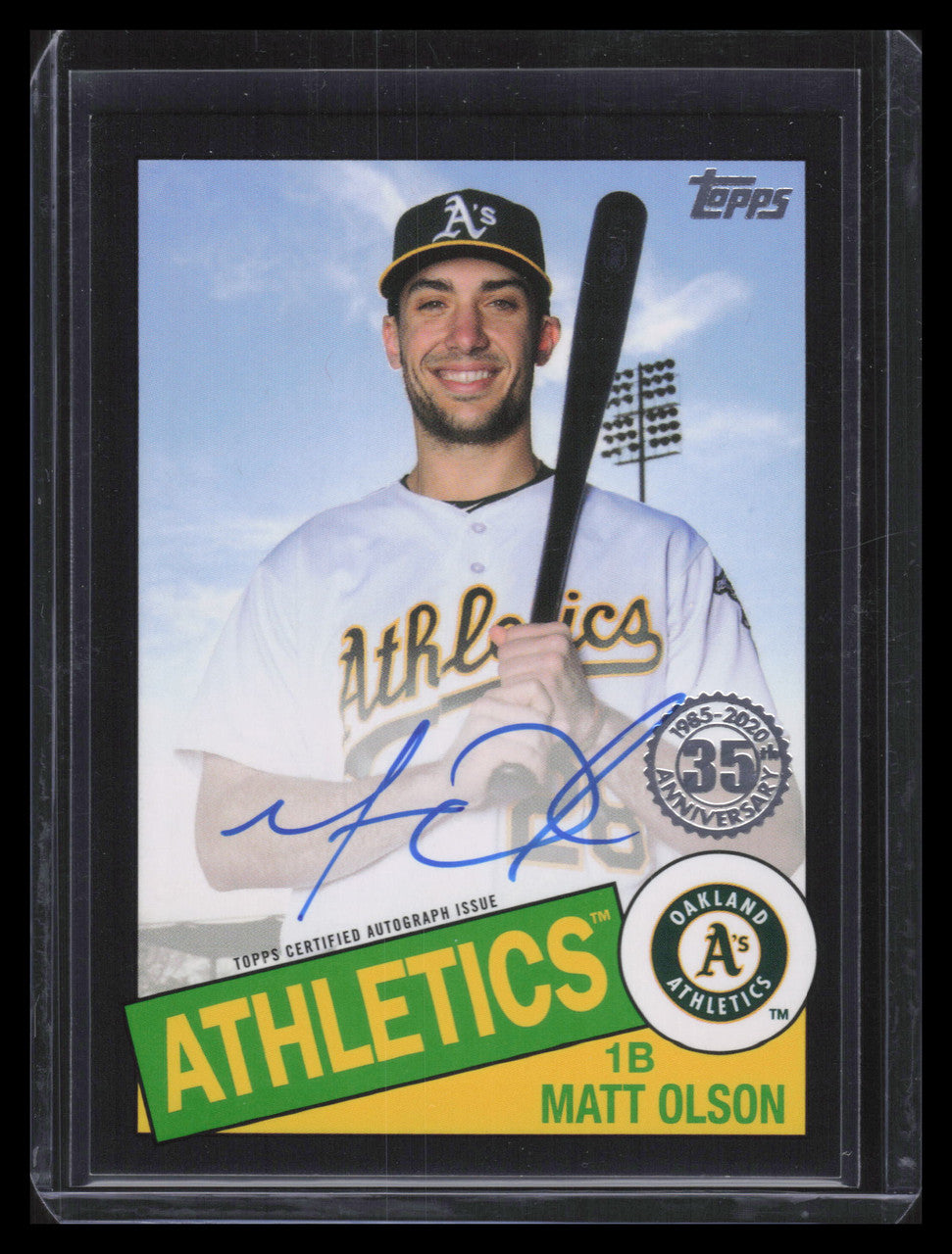 SOLD 136508 2020 Topps Update '85 Topps Autographs Black 85amo Matt Olson Auto 47/199