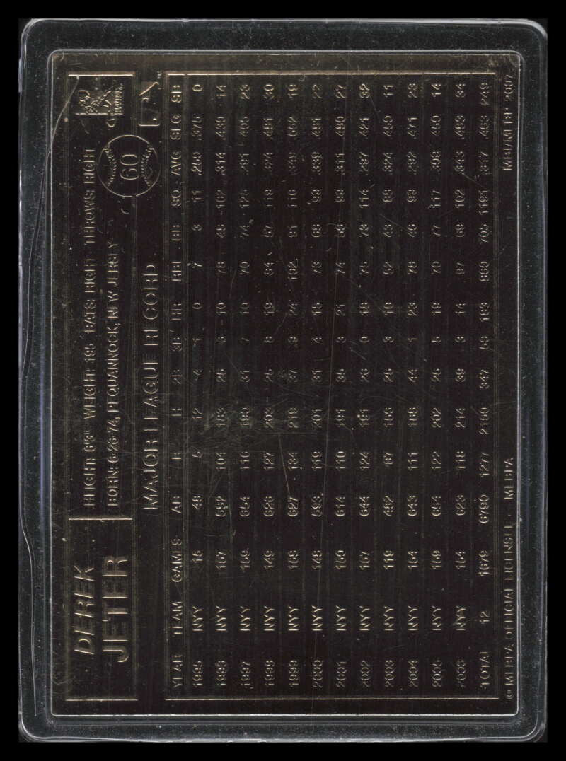 2007 1996-03 Danbury Mint Gold 60 Derek Jeter