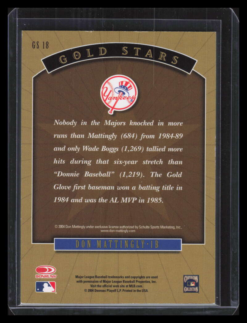 2005 Leaf Gold Stars 18 Don Mattingly