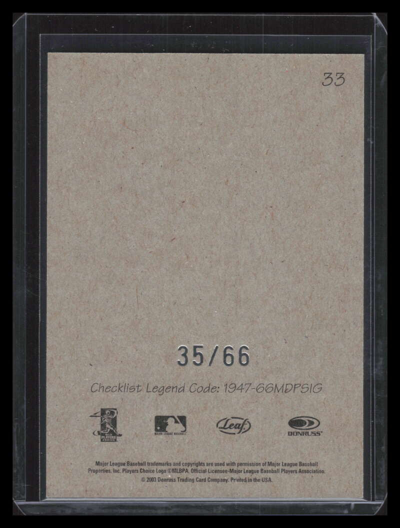 2004 Leaf Exhibits 1947-66 Made Donruss-Playoff Signature 33 Garciaparra 35/66