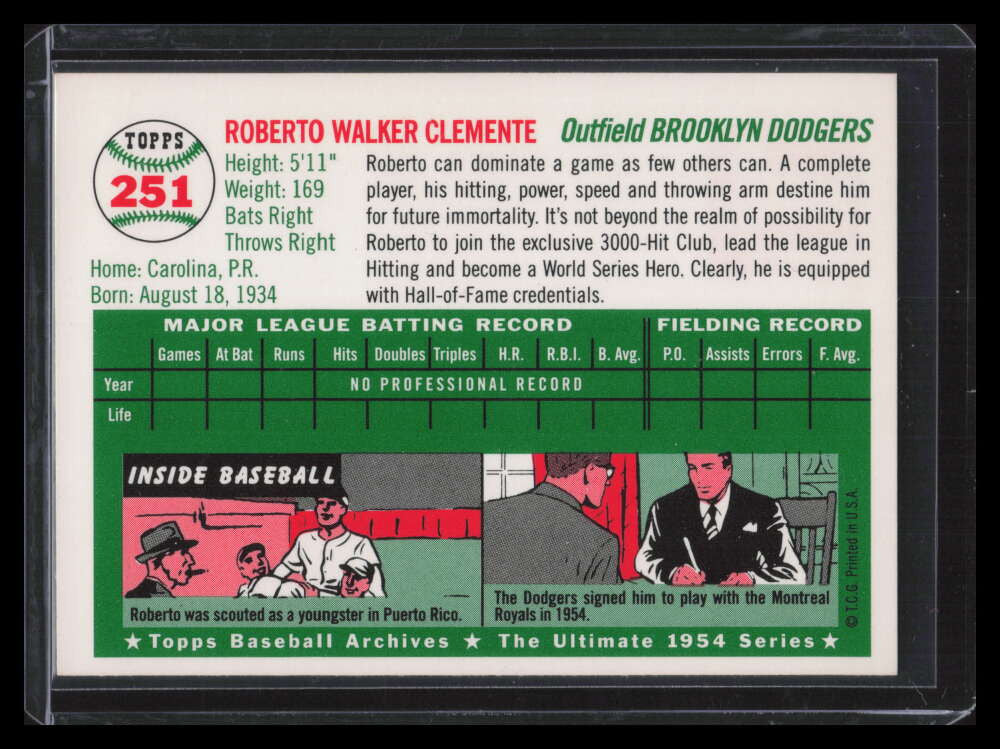 1994 Topps Archives '54 Gold 251 Roberto Clemente ID: 136645