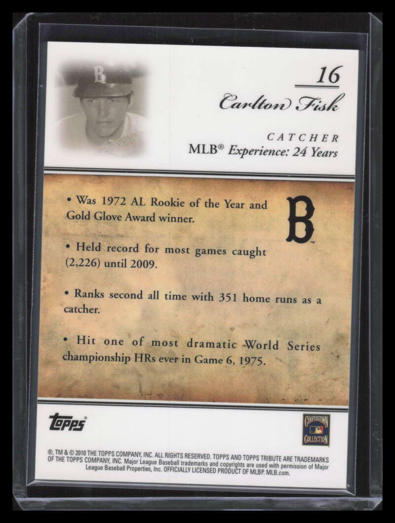2010 Topps Tribute Gold 16 Carlton Fisk 17/50