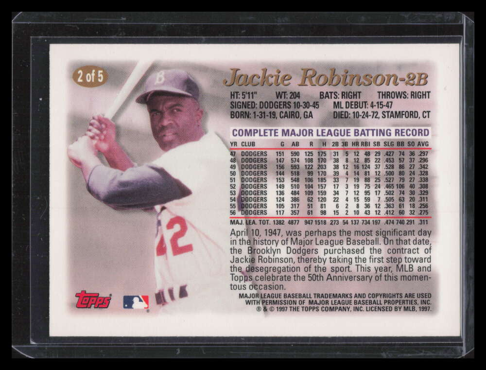 SOLD 136684 1997 FanFest Jackie Robinson 2 Jackie Robinson 1952 Topps