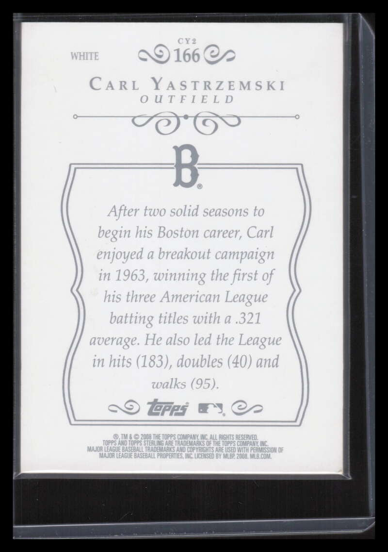 2008 Topps Sterling Framed White 166 Carl Yastrzemski 30/50