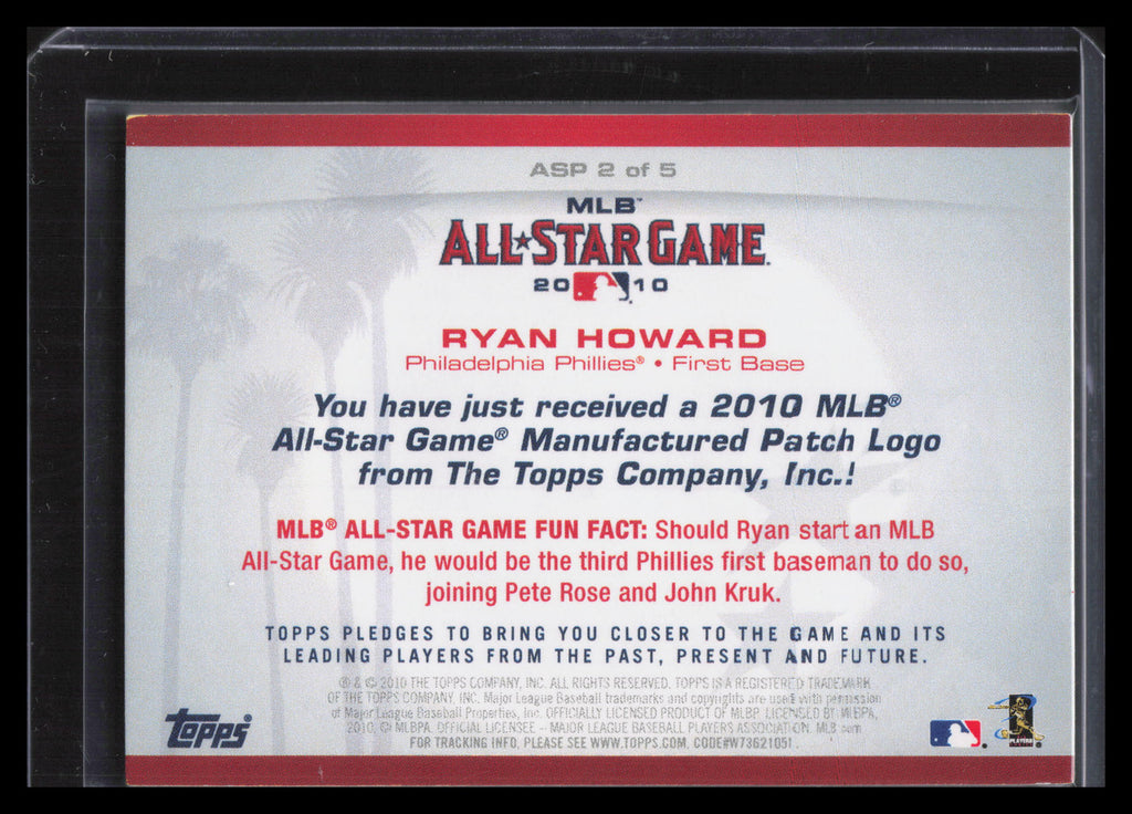 2010 Topps FanFest Commemorative Patches asp2 Ryan Howard All-Star Game Patch
