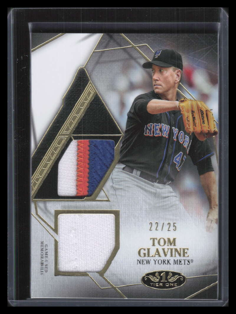 2022 Topps Tier One Relics Dual Patch t1rtg Tom Glavine Jersey Patch 22/25