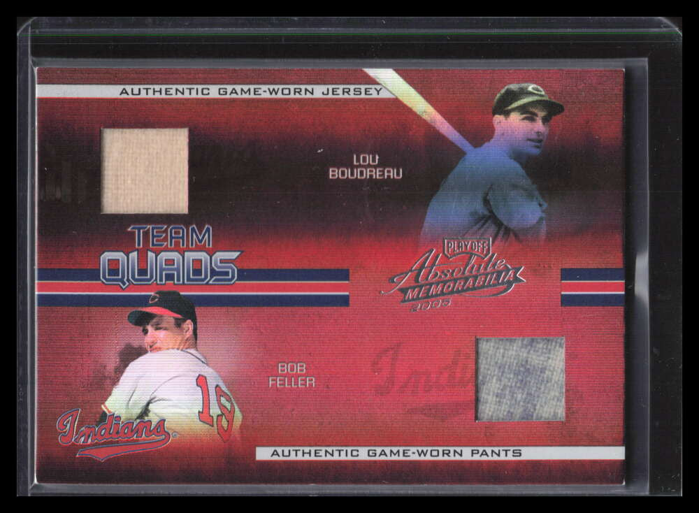 2005 Absolute Team Quads tq2 Newhouser Wynn Boudreau Feller Quad Jersey 2/35
