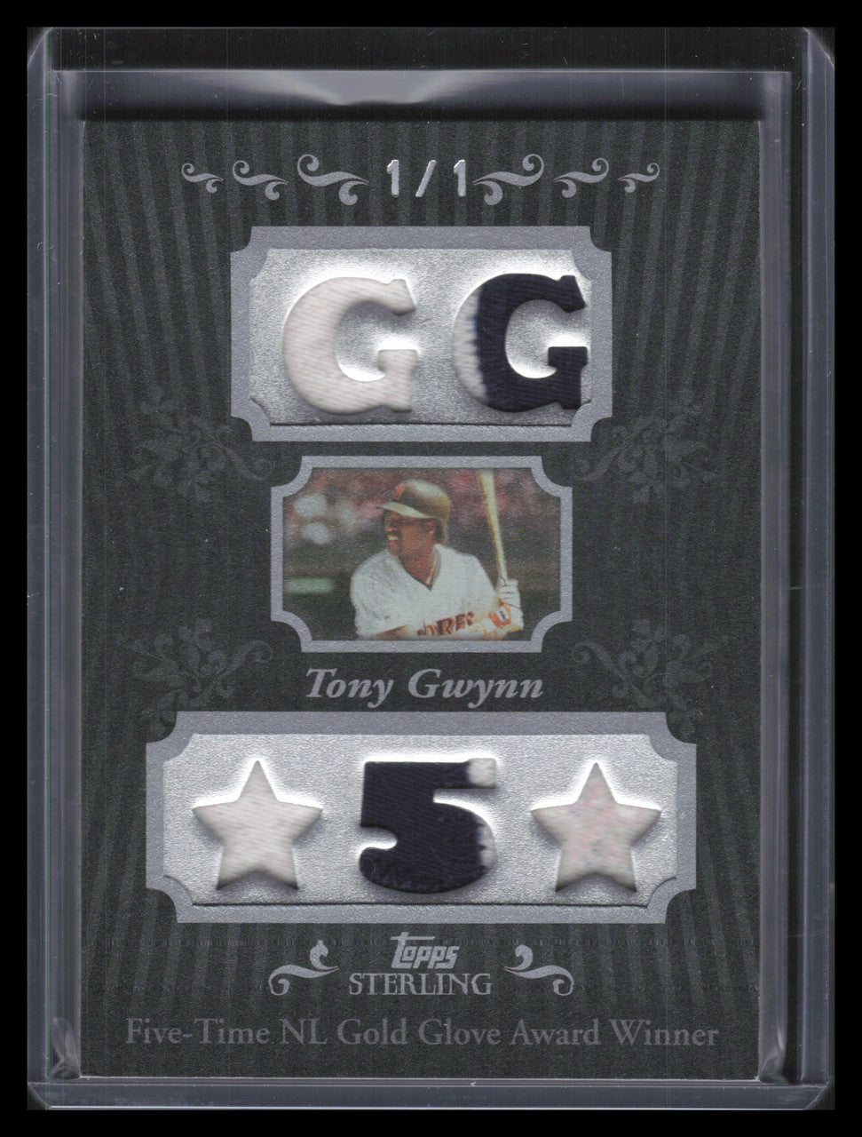 2008 Topps Sterling Stardom Relics Five Silver 5ss76 Tony Gwynn 5 Jersey 1/1
