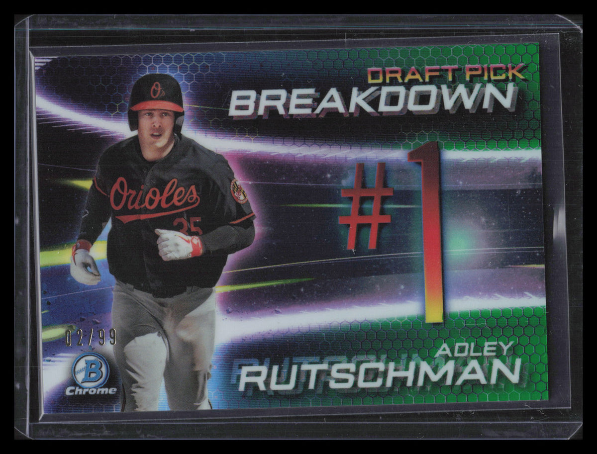 2019 Bowman Chrome Draft Breakdown Green Refractor Adley Rutschman Rookie 2/99