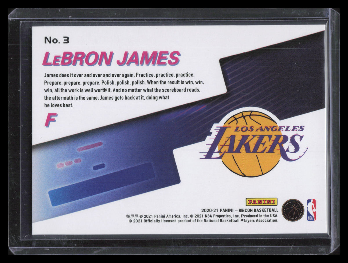 SOLD 136901 2020-21 Panini Recon Maneuvers Red 3 LeBron James 27/199